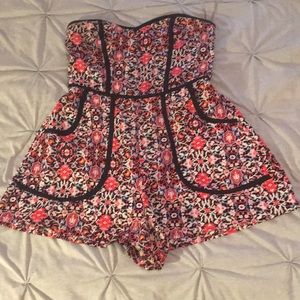 A floral print romper